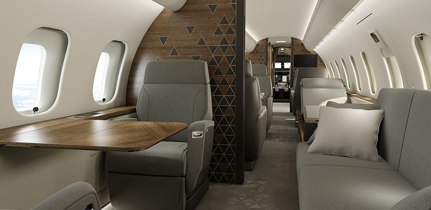 Private Jet Charter Global 5500 interior