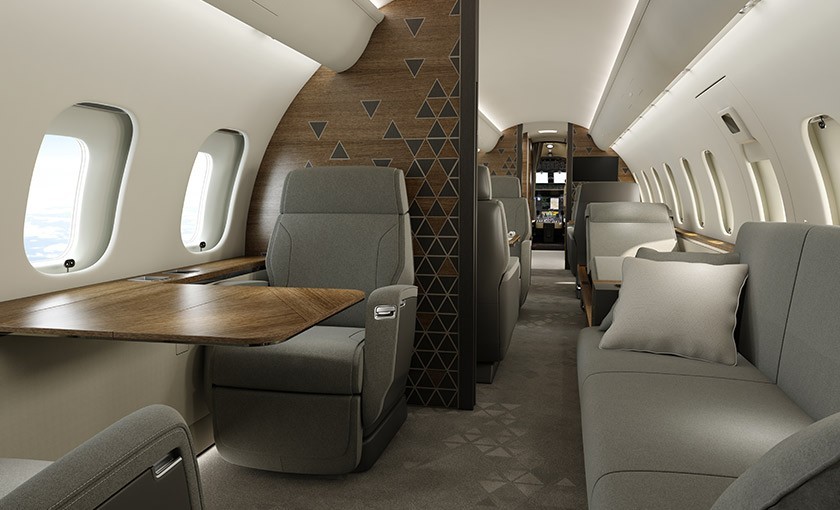 Private Jet Charter Global 5500 interior