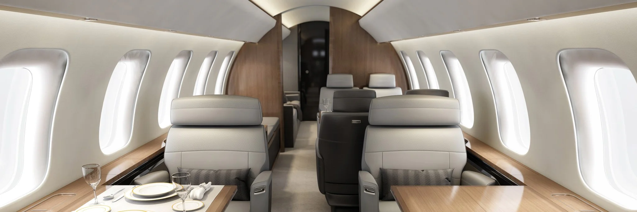 Private Jet Charter Global 8000 interior